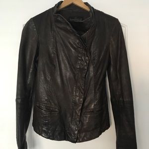 Brown leather all saints jacket